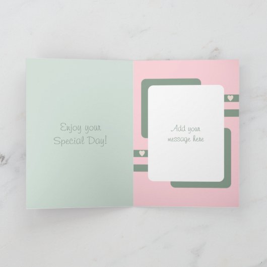 Gefeliciteerd 100ste verjaardag bloemenroze groen kaart (Binnen)