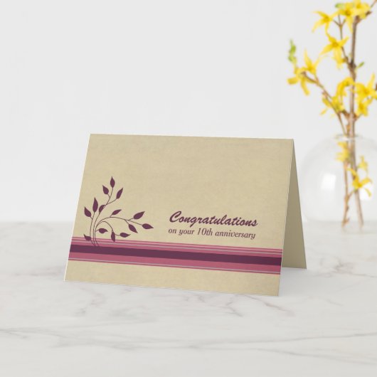 Gefeliciteerd 10e Jubileum medewerker Kaart (Gele Bloem)