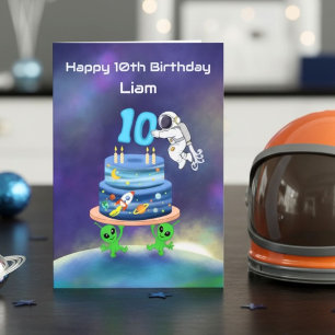 Gefeliciteerd, 10e verjaardag Astronaut Kaart
