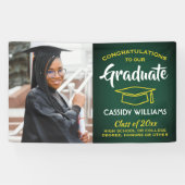 Gefeliciteerd 1 Foto Green Gold Yellow Afstuderen Spandoek (Horizontaal)