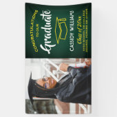 Gefeliciteerd 1 Foto Green Gold Yellow Afstuderen Spandoek (Verticaal)