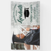 Gefeliciteerd 1 Foto marmer Green en White Afstude Spandoek (Verticaal)