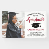 Gefeliciteerd 1 Foto Modern Red Black White Afstud Spandoek (Horizontaal)