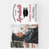 Gefeliciteerd 1 Foto Modern Red Black White Afstud Spandoek (Verticaal)