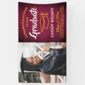 Gefeliciteerd 1 Photo Maroon Red Gold Yellow Afstu Spandoek (Verticaal)