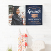 Gefeliciteerd 1 Photo Navy Blue White Copper Afstu Spandoek (Insitu)