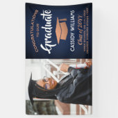 Gefeliciteerd 1 Photo Navy Blue White Copper Afstu Spandoek (Verticaal)