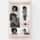 Gefeliciteerd 2019 Afstuderen Blush fotocollage Spandoek (Verticaal)