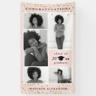 Gefeliciteerd 2019 Afstuderen Blush fotocollage Spandoek