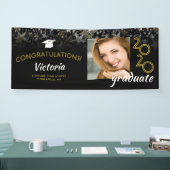 Gefeliciteerd 2020 Afstuderen Gold Stars Foto Spandoek (Beurs)