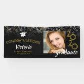 Gefeliciteerd 2020 Afstuderen Gold Stars Foto Spandoek (Horizontaal)