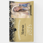 Gefeliciteerd, 2023 Afstuderen Gold Photo Spandoek (Verticaal)