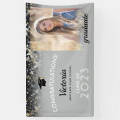 Gefeliciteerd, 2023 Afstuderen Silver & Gold Photo Spandoek (Verticaal)