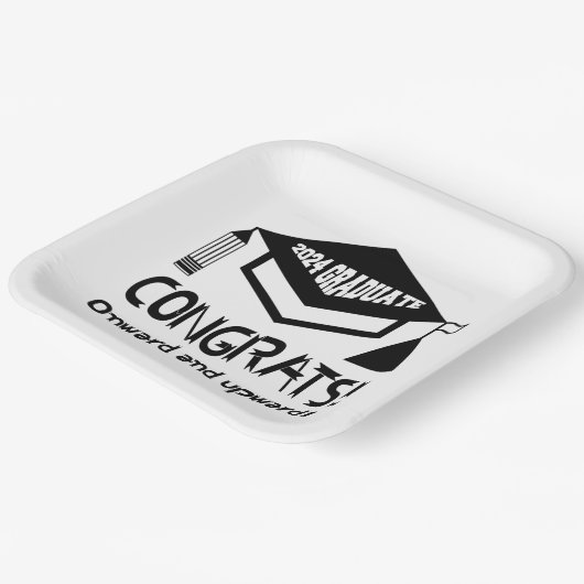 Gefeliciteerd, 2024 Afstuderen! Papieren Bordje (Gebogen)