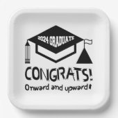 Gefeliciteerd, 2024 Afstuderen! Papieren Bordje (Voorkant)