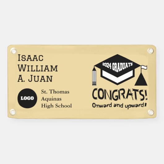 Gefeliciteerd, 2024 Afstuderen! Spandoek (Horizontaal)