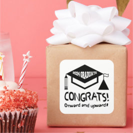 Gefeliciteerd, 2024 Afstuderen! Vierkante Sticker