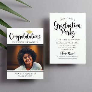 Gefeliciteerd 2024 Gold Afstuderen Foto Kaart