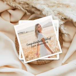 Gefeliciteerd 2025 Afstuderen Foto Afstuderen Servetten