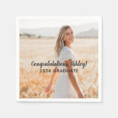 Gefeliciteerd 2025 Afstuderen Foto Afstuderen Servetten (Voorkant)