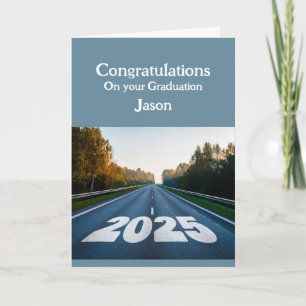 Gefeliciteerd 2025 Custom Name Afstuderen Kaart