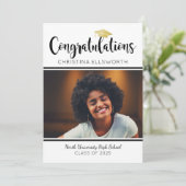 Gefeliciteerd 2025 Gouden Afstuderen Foto Kaart (Staand voorkant)