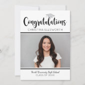 Gefeliciteerd 2025 Zilveren Afstuderen Foto Kaart (Voorkant)