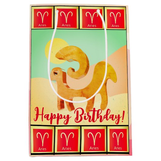 Gefeliciteerd / 21 maart - 19 april Ram Medium Cadeauzakje (Voorkant)