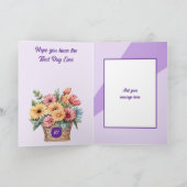 Gefeliciteerd 21 vandaag bloemige paarse verjaarda kaart (Binnen)