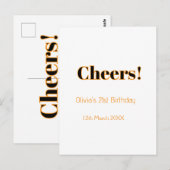 Gefeliciteerd 21e verjaardag voeg naam datum toe e briefkaart (Voorkant / Achterkant)