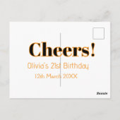 Gefeliciteerd 21e verjaardag voeg naam datum toe e briefkaart (Achterkant)