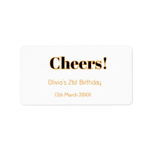Gefeliciteerd 21e verjaardag voeg naam datum toe e etiket (Voorkant)