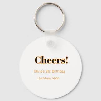 Gefeliciteerd 21e verjaardag voeg naam datum toe e sleutelhanger