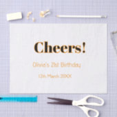 Gefeliciteerd 21e verjaardag voeg naam datum toe e tissuepapier (Craft)
