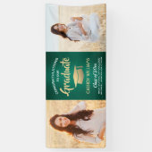 Gefeliciteerd 2 Foto Green Gold en White Afstudere Spandoek (Verticaal)
