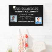 Gefeliciteerd 2 Foto Zwart-wit Moderne Afgestudeer Spandoek (Insitu)