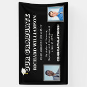 Gefeliciteerd 2 Foto Zwart-wit Moderne Afgestudeer Spandoek (Verticaal)