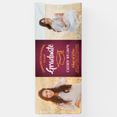 Gefeliciteerd 2 Photo Maroon Red Gold Yellow Afstu Spandoek (Verticaal)