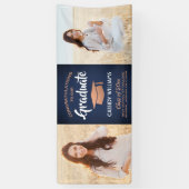 Gefeliciteerd 2 Photo Navy Blue White Copper Afstu Spandoek (Verticaal)