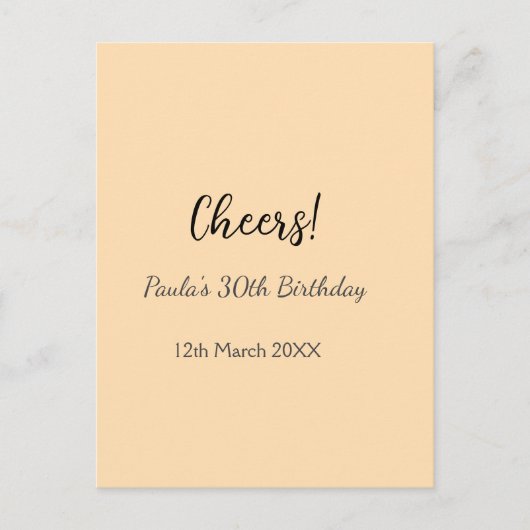 Gefeliciteerd 30e verjaardag voeg naam datum toe e briefkaart (Voorkant)