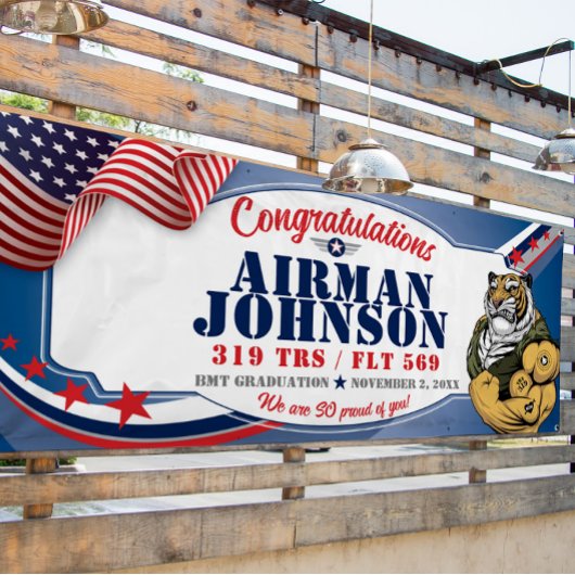 Gefeliciteerd 319 Tigers Luchtmacht Afstuderen Spandoek