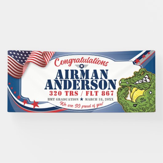 Gefeliciteerd 320 Gators luchtmacht Afstuderen Spandoek (Horizontaal)