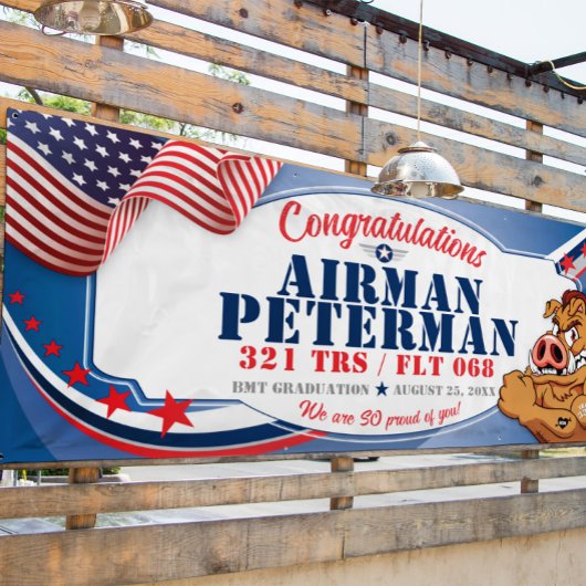 Gefeliciteerd 321 Warthogs Air Force Afstuderen Spandoek