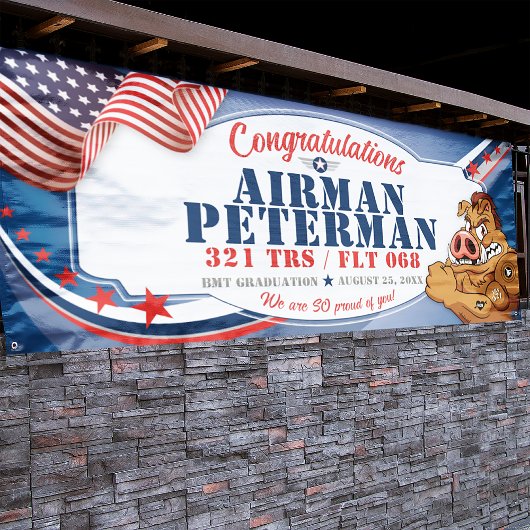 Gefeliciteerd 321 Warthogs Air Force Afstuderen Spandoek