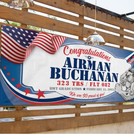 Gefeliciteerd 323 Mustang Air Force Afstuderen Spandoek