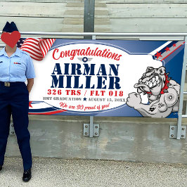 Gefeliciteerd 326 Bulldog AirForce Afstuderen Spandoek