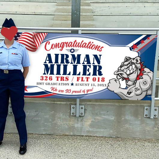 Gefeliciteerd 326 Bulldog AirForce Afstuderen Spandoek