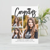 Gefeliciteerd 3 Foto Afstuderen Kaart (Staand voorkant)