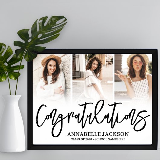 Gefeliciteerd 3 Foto Afstuderen Poster