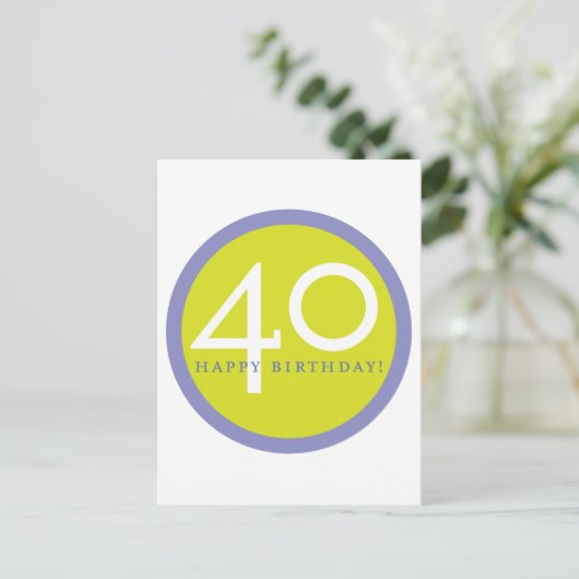 Gefeliciteerd, 40! briefkaart (Staand voorkant)